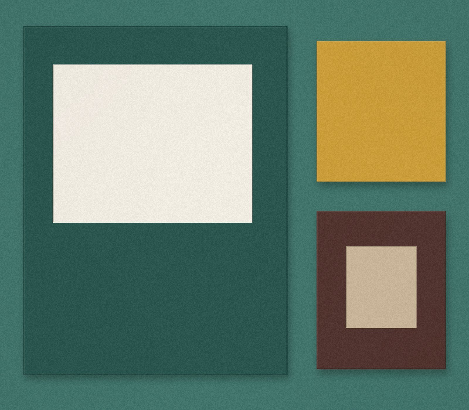 Jade-dominant material board with porcelain, ochre and walnut inserts.